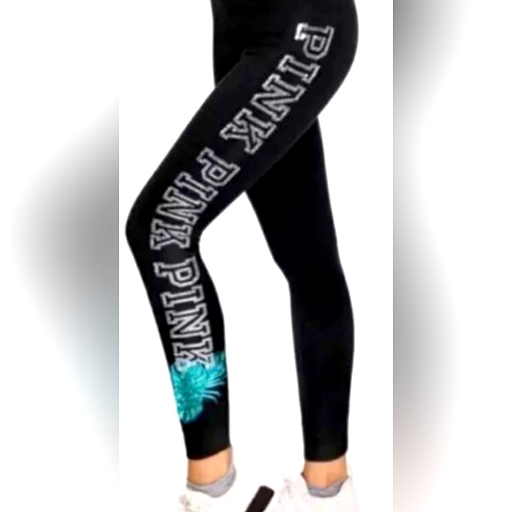 🌴VS Pink bling tropical leggings
